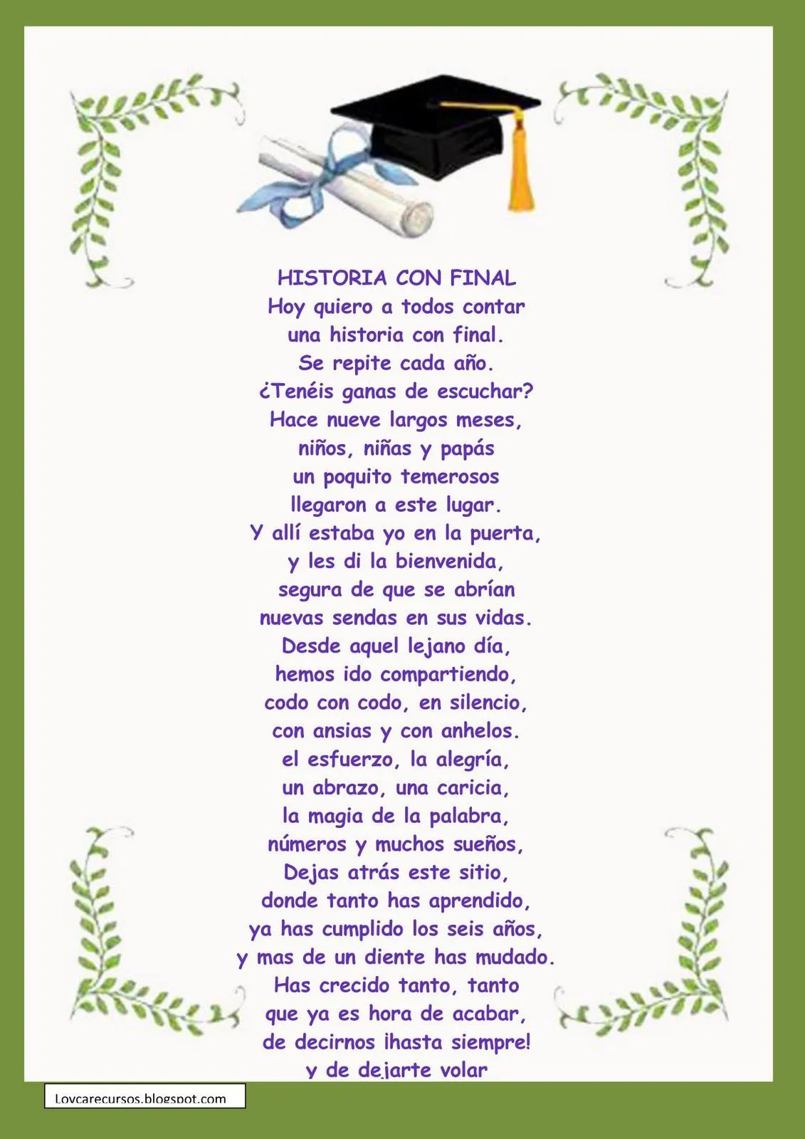 Mi Mundo Infantil: POESÍAS DE GRADUACIÓN | GRADUACIÓN CANCIONES Y ...