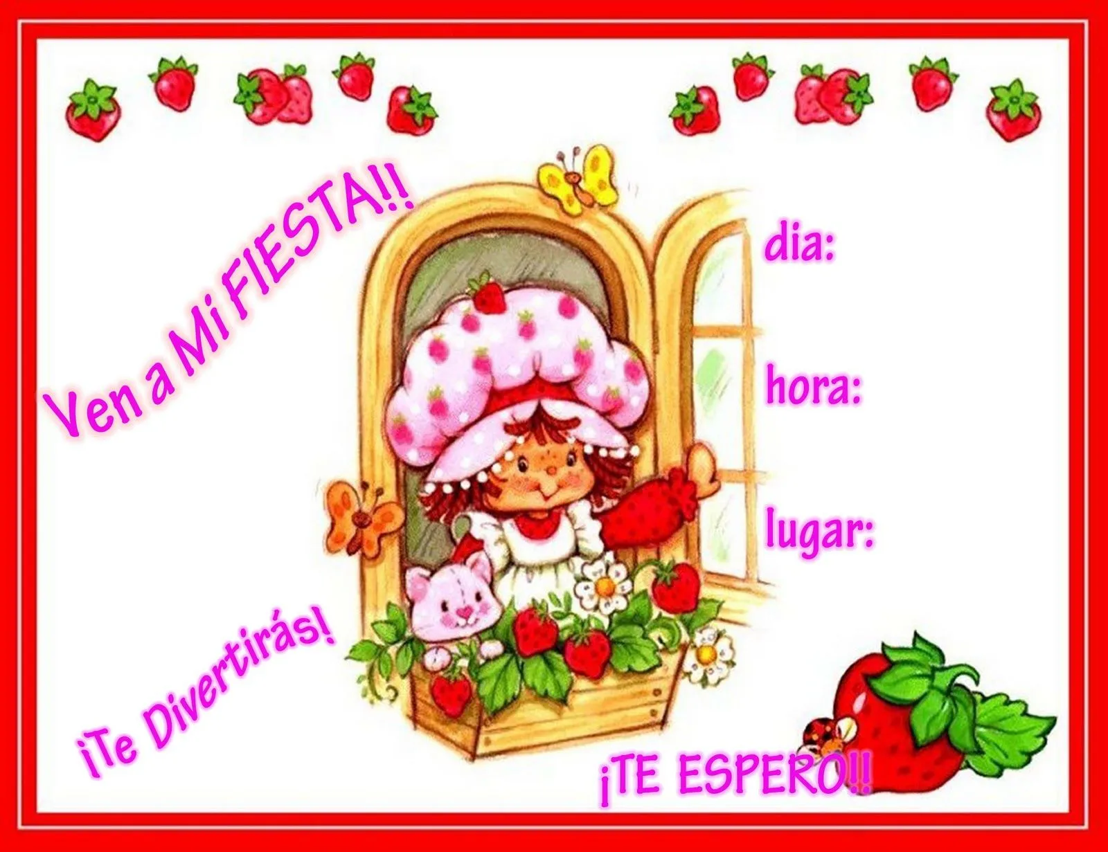 Tarjetas de invitación rosita fresita - Imagui Tarjetas de invitación rosita fresita - Imagui