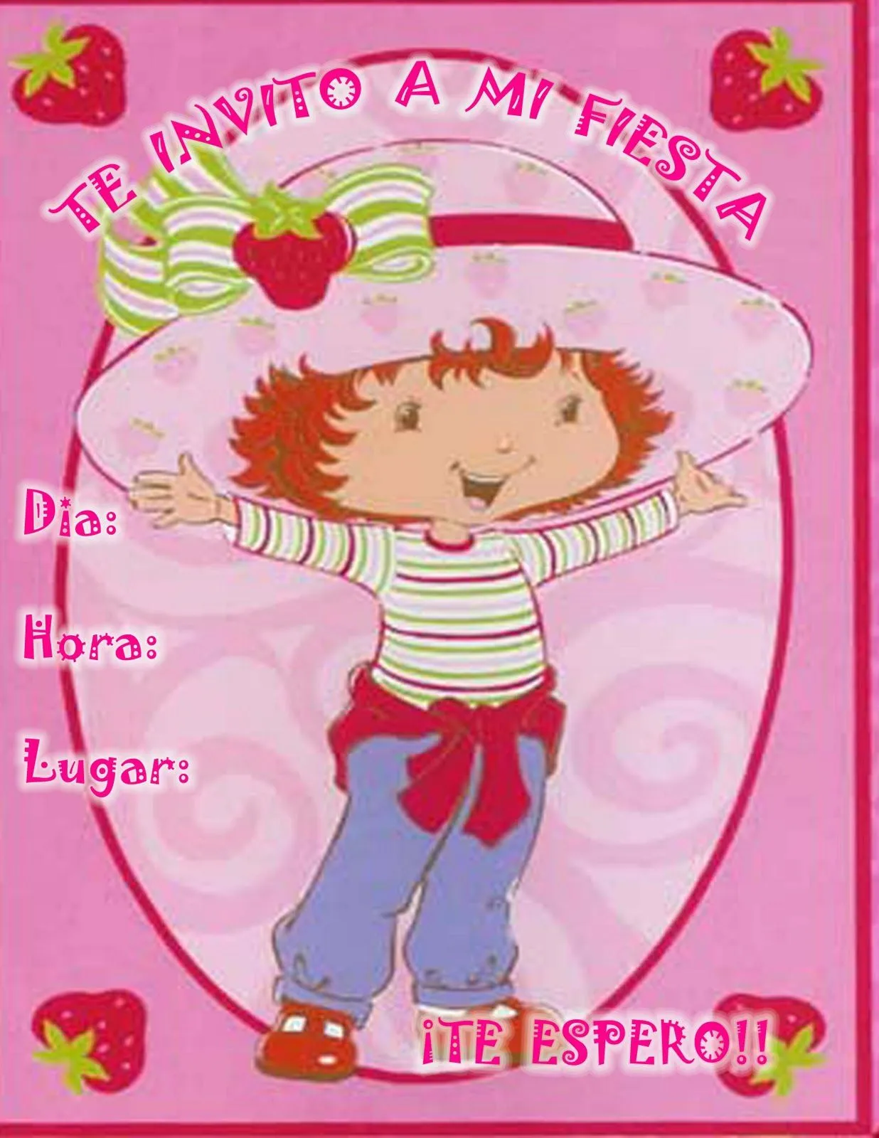 MUNDO DE INVITACIONES*: invitaciones Rosita Fresita para imprimir MUNDO DE INVITACIONES*: invitaciones Rosita Fresita para imprimir
