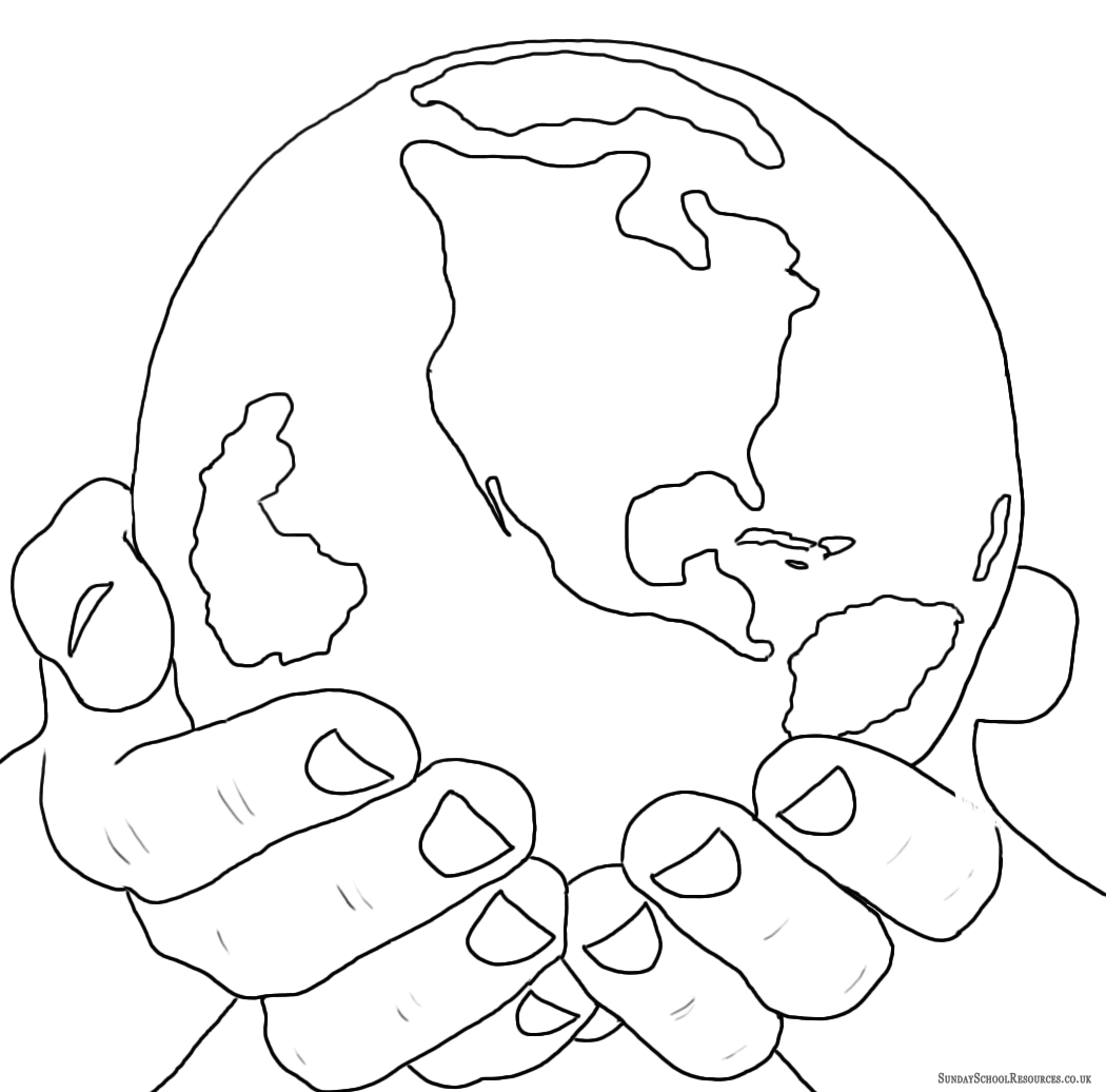 El mundo en las manos de Dios para colorear ~ Dibujos Cristianos ... El mundo en las manos de Dios para colorear ~ Dibujos Cristianos ...