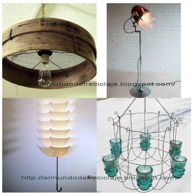 EL MUNDO DEL RECICLAJE: Lámparas con material reciclado