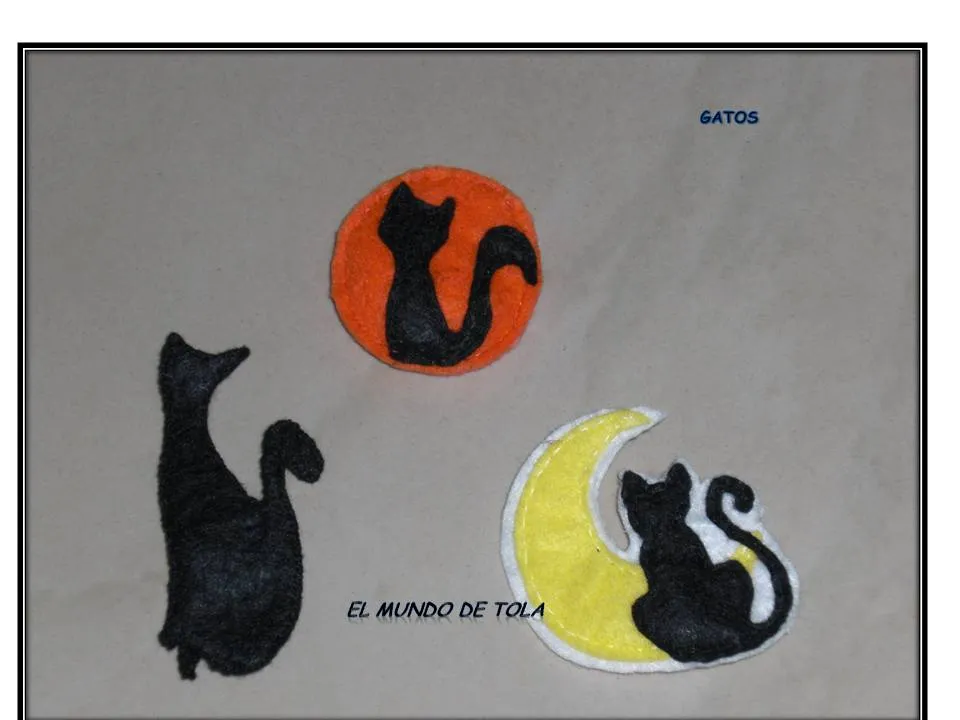 EL MUNDO DE TOLA: BROCHES DE FIELTRO SILUETAS DE GATOS EL MUNDO DE TOLA: BROCHES DE FIELTRO SILUETAS DE GATOS