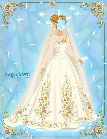 Muñeca de Cinderella, figura para imprimir y cambiar vestimenta ...