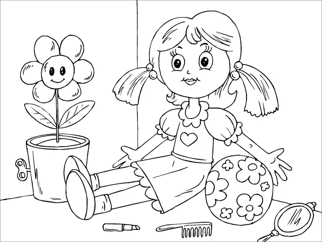 La muñeca para colorear - Imagui