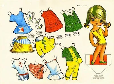 MUÑECA DE PAPEL PARA RECORTAR CON VESTIDOS : RECORTABLES PARA NIÑOS