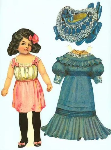Muñecas para recortar: Muñecas de papel - Muñecas antiguas - Claire Muñecas para recortar: Muñecas de papel - Muñecas antiguas - Claire