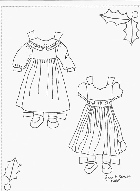 Muñecas para recortar: Muñeca Alice con vestidos para recortar y ... Muñecas para recortar: Muñeca Alice con vestidos para recortar y ...