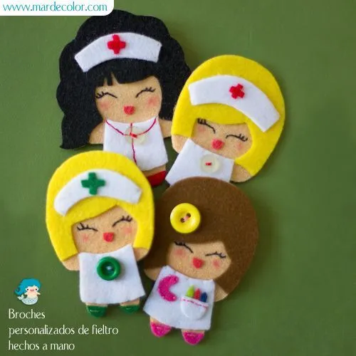 muñecas de fieltro enfermeras, farmaceutica y maestra de infantil ... muñecas de fieltro enfermeras, farmaceutica y maestra de infantil ...