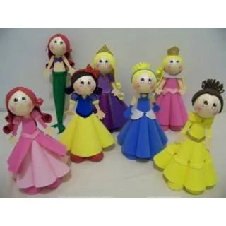 Manos creativas mary: Fofuchas princesas.. Muñecas 3D Manos creativas mary: Fofuchas princesas.. Muñecas 3D