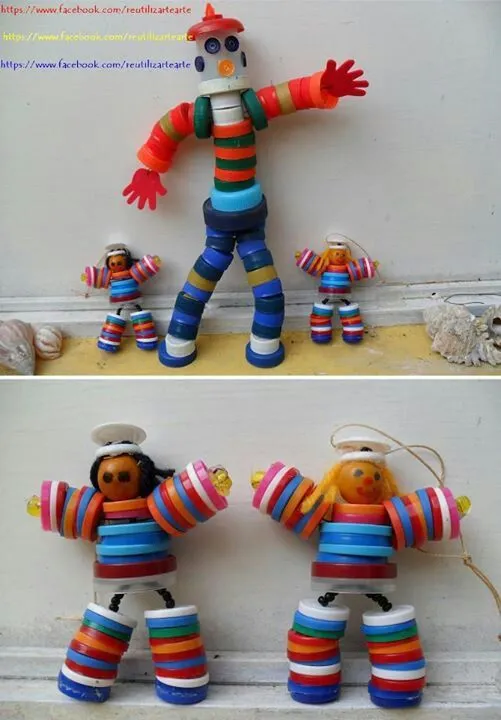 muñecas hechas con tapones de botella, juego y reciclaje, nos ... muñecas hechas con tapones de botella, juego y reciclaje, nos ...
