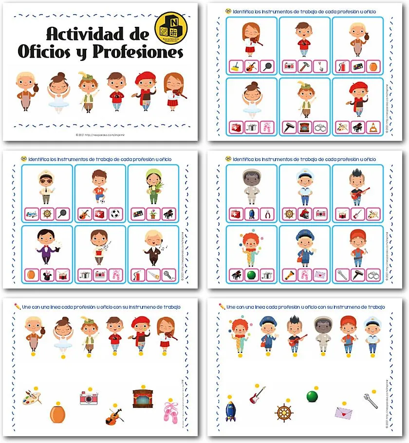 Muñecas de Papel o Cucas de Profesiones u Oficios Muñecas de Papel o Cucas de Profesiones u Oficios
