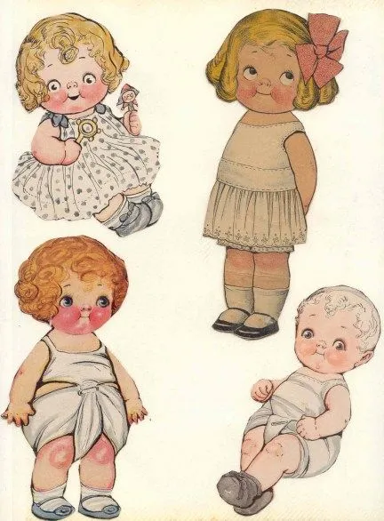 Muñecas para recortar: Muñecas antiguas para recortar con vestidos Muñecas para recortar: Muñecas antiguas para recortar con vestidos