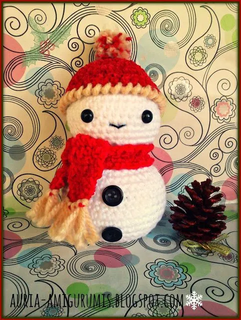 Muñeco de Nieve Amigurumi ~ Patrón Gratis en Español http://auria ...