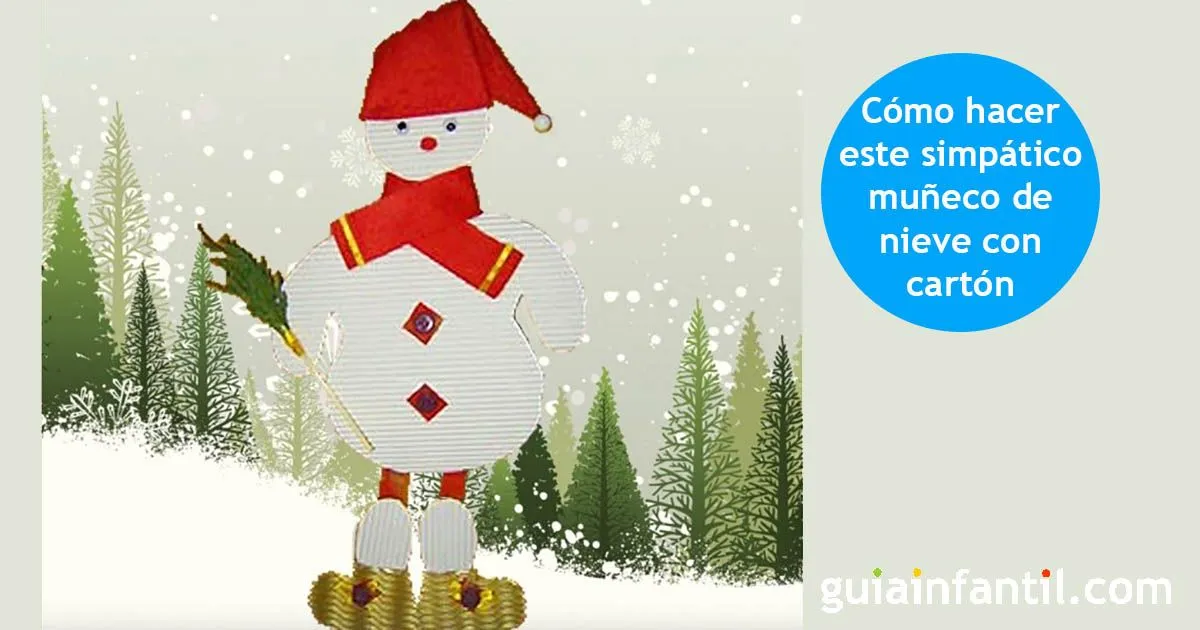 Muñeco de nieve de cartón para decorar en Navidad Muñeco de nieve de cartón para decorar en Navidad