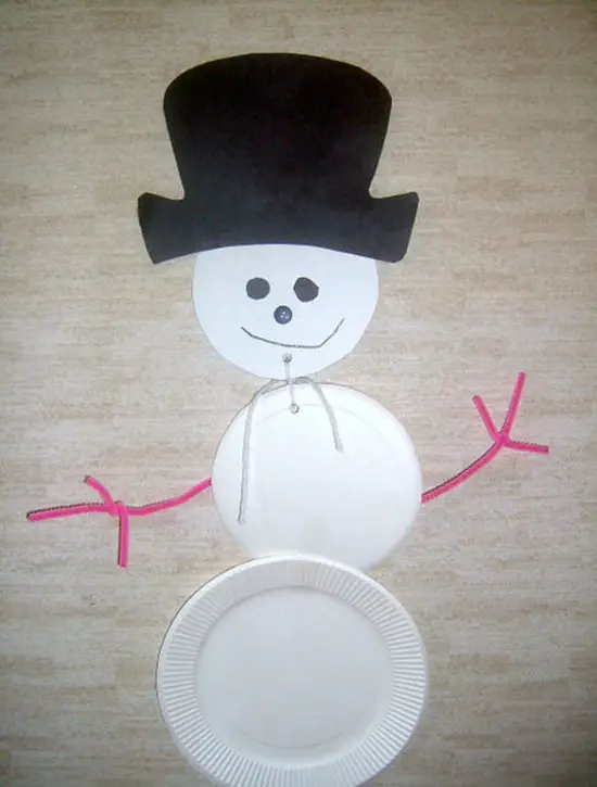 Muñeco de Nieve con platos -Manualidades Infantiles Muñeco de Nieve con platos -Manualidades Infantiles