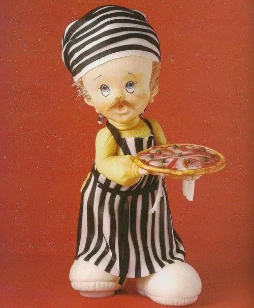 Muñeco Pizzero de Porcelana Fría en Manualidades con Porcelana ...