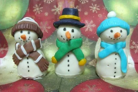 Muñecos de nieve de bizcobolas (snowmen cake balls) | Morgana ...