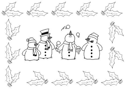 MUÑECOS DE NIEVE PARA PINTAR