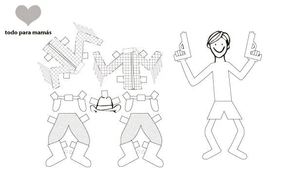 Muñecos de papel para colorear y vestir | Downloadable | Pinterest