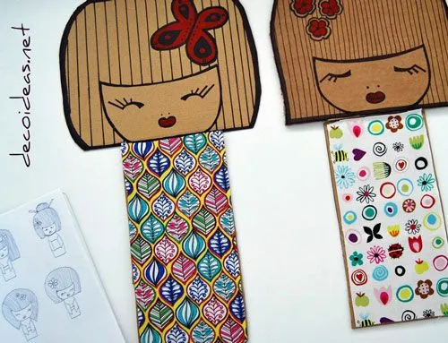 Muñequitas Kokeshi de cartón terminadas > Decoracion Infantil y ... Muñequitas Kokeshi de cartón terminadas > Decoracion Infantil y ...