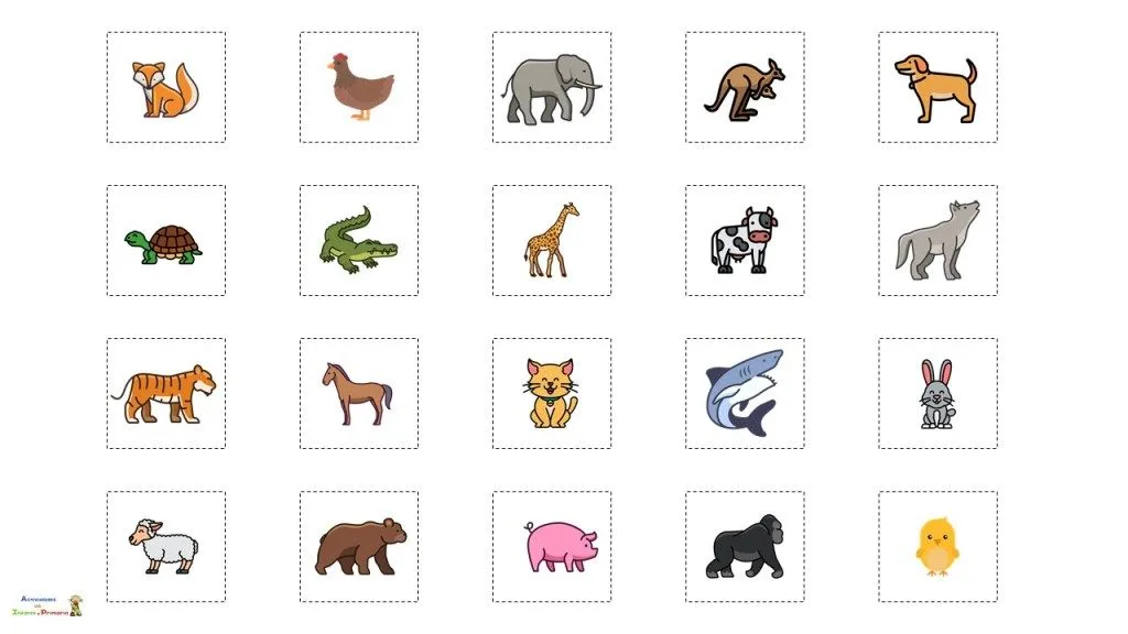 Mural para clasificar animales: ¿salvajes o domésticos?