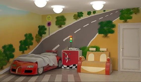 Mural para habitaciones temáticas Coches — Habitaciones Tematicas