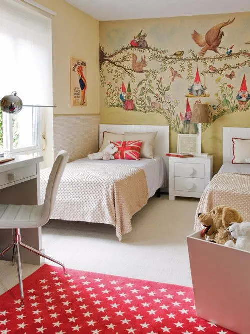 Mural infantil pintado a mano | Decoideas.Net