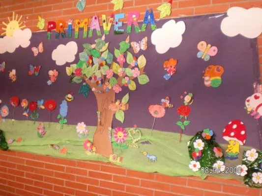Mural de primavera para colorear niños - Imagui Mural de primavera para colorear niños - Imagui
