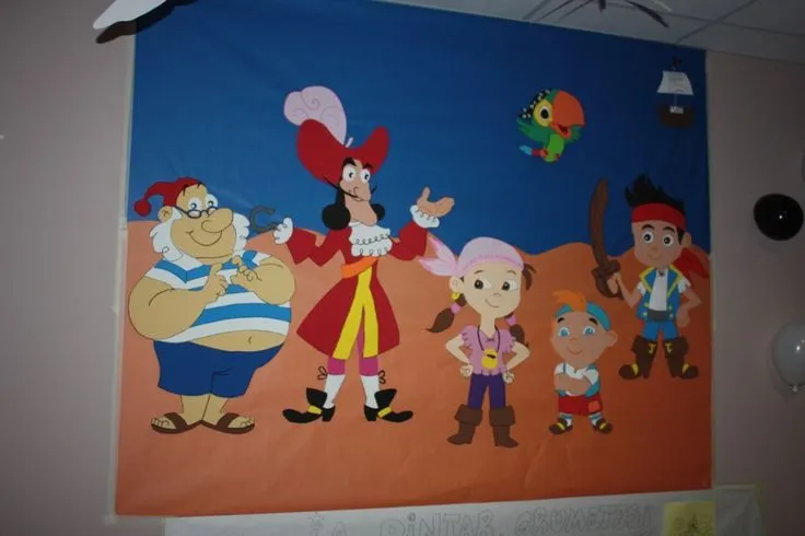 Mural goma eva: Jake y los piratas de Nunca Jamás. Cumpleaños ...