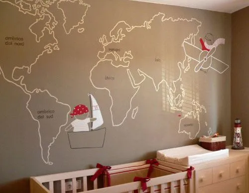 Murales infantiles mapamundi | Decoideas.Net
