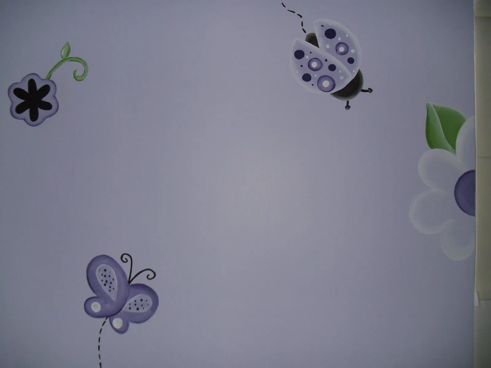 MURALES INFANTILES: Mariposas y Catarinas Purpura. Recamara de Camila MURALES INFANTILES: Mariposas y Catarinas Purpura. Recamara de Camila