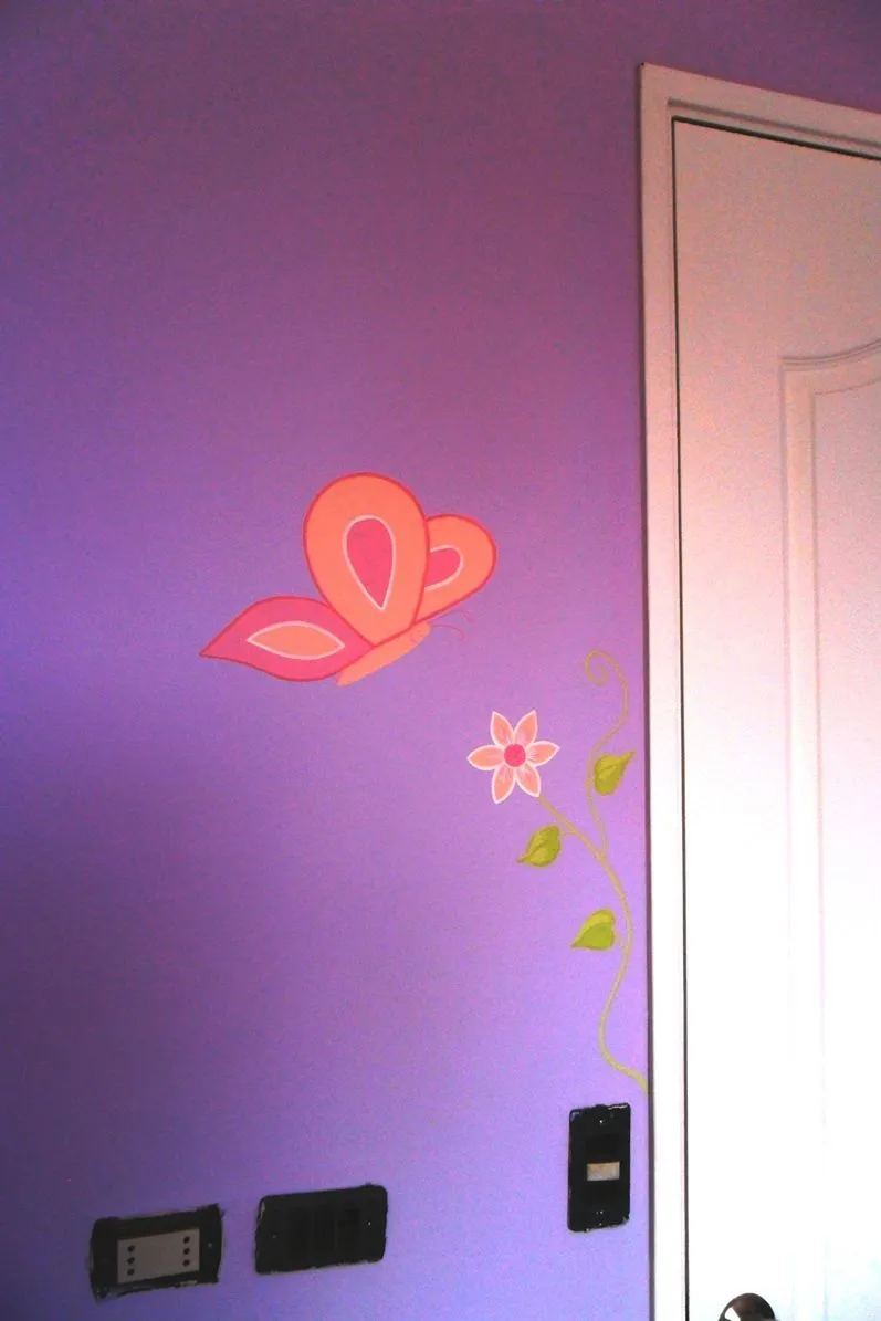 Murales Infantiles: Mural infantil mariposas