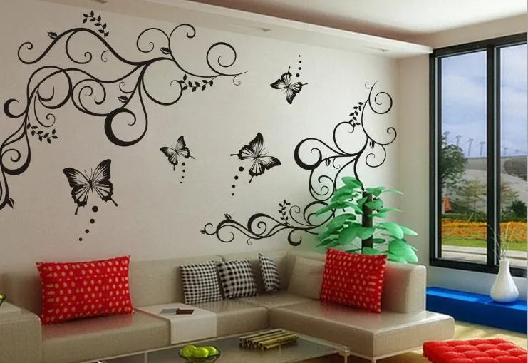 Murales de mariposas y flores - Imagui