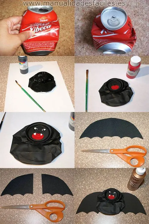 Murcielago de lata reciclada | Manualidades faciles Murcielago de lata reciclada | Manualidades faciles