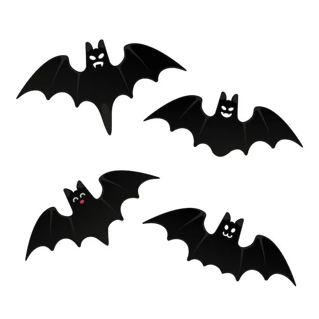 Murciélagos voladores de halloween con ilustración de vector de diseño de estilo plano de cara de miedo | Vector Premium Murciélagos voladores de halloween con ilustración de vector de diseño de estilo plano de cara de miedo | Vector Premium
