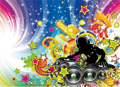 Music elements Disco dance vector 04 - Vector Background, Vector ...