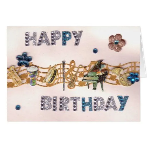Tarjetas de cumpleaños con motivos musicales - Imagui