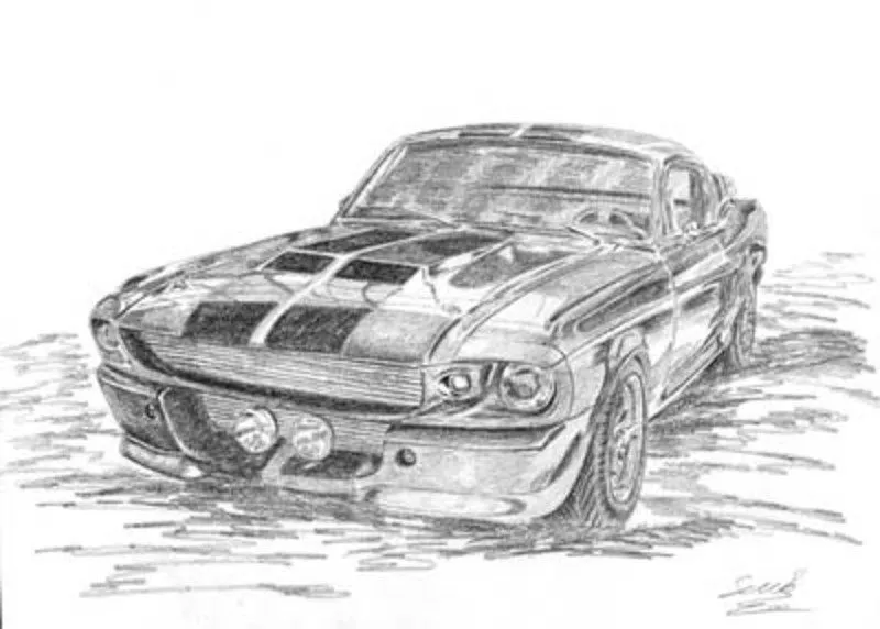 Como dibujar carros mustang - Imagui