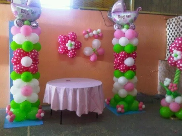 MuyAmeno.com: Decoracion de Baby Shower con Columnas de Globos ...