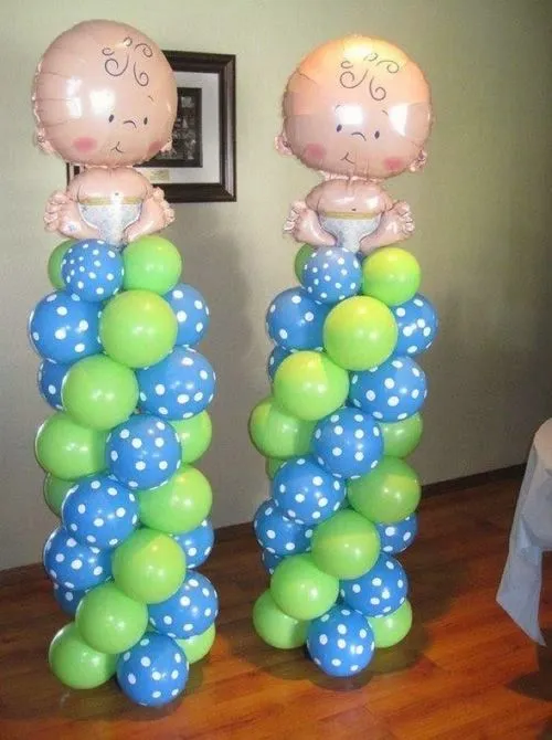 MuyAmeno.com: Decoracion de Baby Shower con Columnas de Globos ...