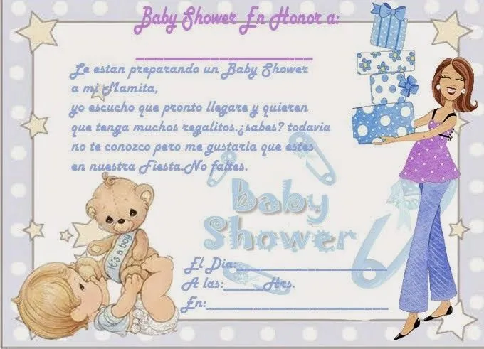 MuyAmeno.com: Tarjetas e Invitaciones de Baby Shower para Niños ...