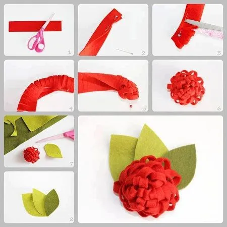 MuyVariado.com: Flores de Fieltro Paso a Paso, Manualidades Faciles MuyVariado.com: Flores de Fieltro Paso a Paso, Manualidades Faciles