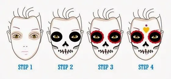 MuyVariado.com: Caras Pintadas para Halloween, Diseño Calavera