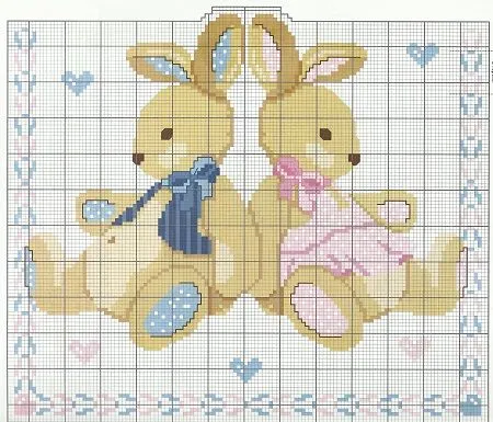 MuyVariado.com: Punto Cruz, Cojín para Niños, Diseño Conejos MuyVariado.com: Punto Cruz, Cojín para Niños, Diseño Conejos