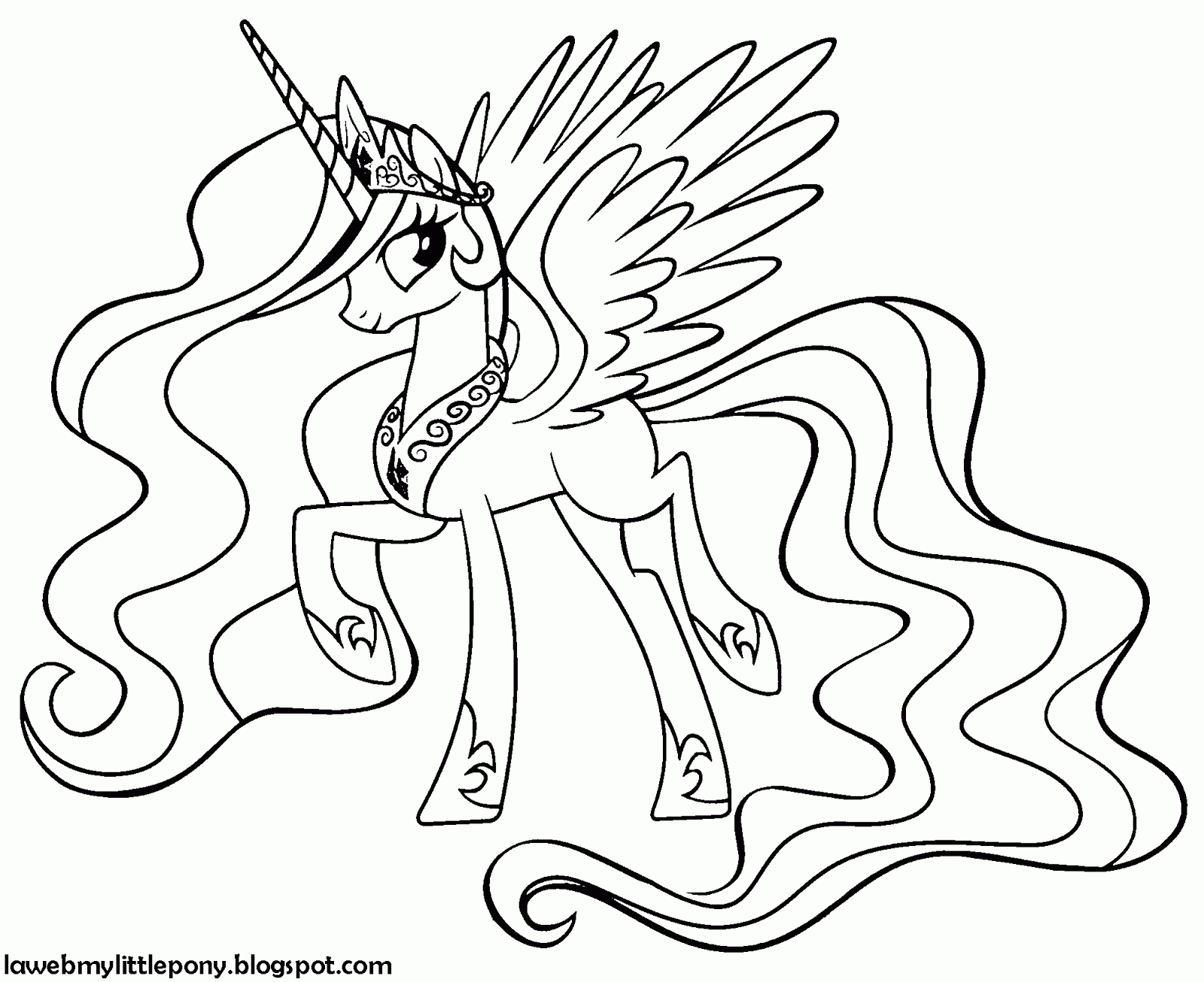 My Little Pony: Dibujos para colorear de la Princesa Celestia de ...