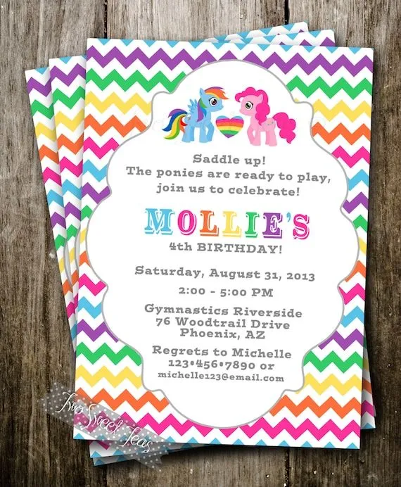 My Little Pony inspirado invitación fiesta chica por 2SweetTeas My Little Pony inspirado invitación fiesta chica por 2SweetTeas
