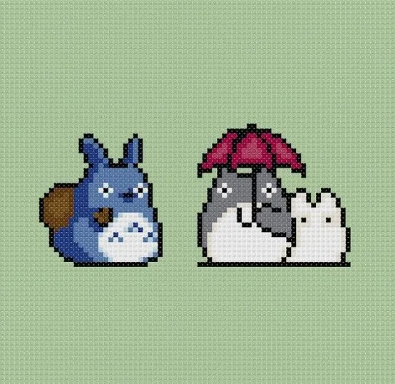 My Neighbour Totoro counted cross stitch printable PDF pattern My Neighbour Totoro counted cross stitch printable PDF pattern