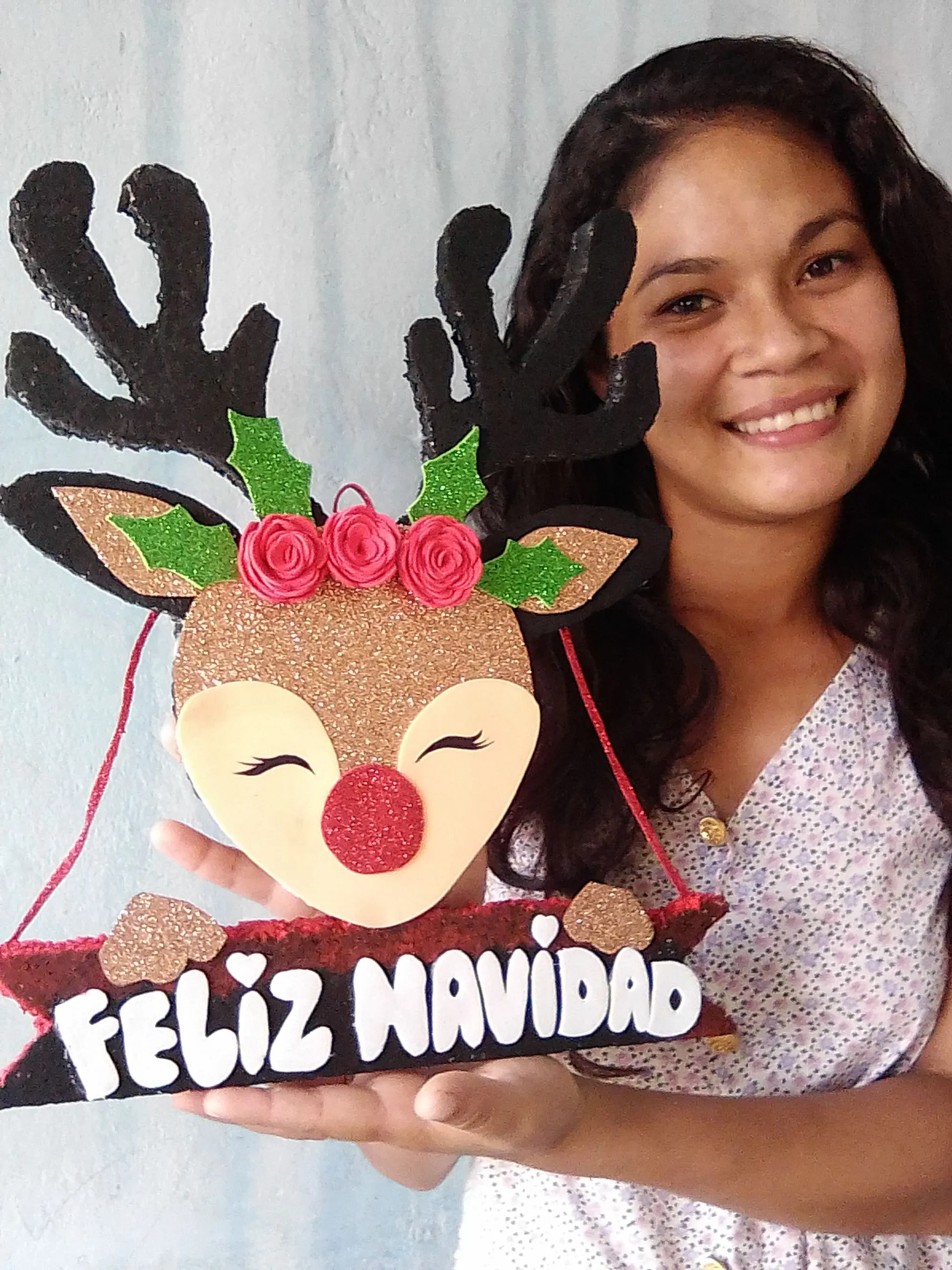 My participation in the contest "⭐Fusion Foami and anime⭐" Tender Christmas  reindeer || Mi participacion en el concurso "⭐Fusion Foami y anime⭐" Tierno  reno de Navidad. — Hive