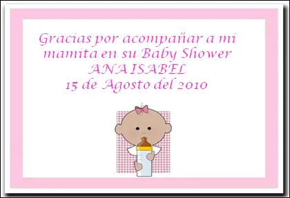 Tarjetitas de recuerdo de baby shower de niña - Imagui Tarjetitas de recuerdo de baby shower de niña - Imagui