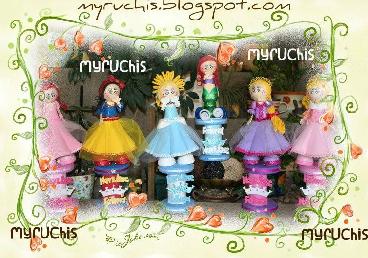 Centros de mesa infantiles. Myruchis trae a la Cenicienta, Aurora ...
